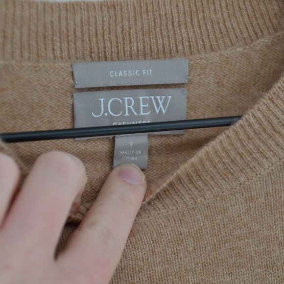 J Crew 100% Cashmere Classic Fit Crewneck Sweater in Heather Caramel Women's S - Picture 5 of 8